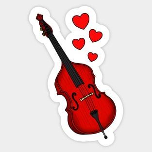 Double Bass Valentines Bassist Wedding Musician Sticker